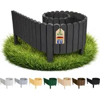 Pemicont Floranica Palissade Séparation Jardin 200 x 40 cm, Gris foncé – Bordure Terrasse
