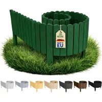 Pemicont Floranica Bordure Massif Fleurs Bois 200 x 20 cm, Vert foncé – Bordure Tombe