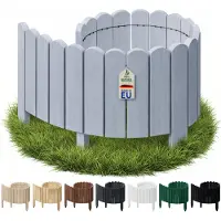 Pemicont Floranica Ganivelle 40 x 100 cm Gris clair bordure de jardin bois de pin a piquer