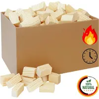 Pemicont Floranica Bois Compressé 10kg, Bûches Longue Durée pour Cheminée et Poêle à Bois