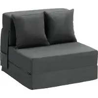 Vevor Canapé-lit pliant 3 en 1 convertible en mousse à mémoire de forme 25D, salon-chambre à coucher-canapé-lit, gris foncé (lit simple)