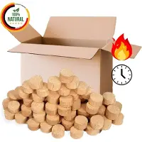 Pemicont Floranica Bûches de Bois 100% Bûches Compressées 20 kg Bûches Allume feu cheminée Haute Valeur Calorifique Faible Fumée