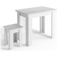 Vicco Table de salle à manger avec chaise Roman Blanc 90x60cm, Model 34185