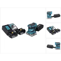 Makita DBO 482 RG Ponceuse vibrante sans fil 18 V 112 x 102 mm + 2x batterie 6,0 Ah + chargeur (Ponceuse vibrante)