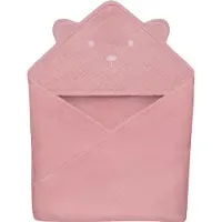Autre Serviette Et Peignoir - Lionelo - Serviette À Capuche En Mousseline - 100% Naturel - 80 X 80 Cm - Dès Le Premier Jour De Vie - Rose