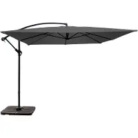Oviala Parasol déporté 3x3m et 4 dalles à remplir acier gris - Genova