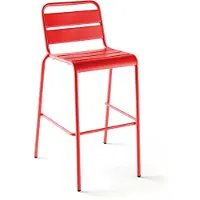 Oviala Chaise haute en métal rouge - Palavas