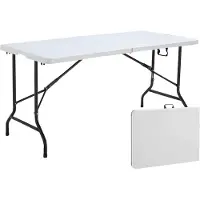 Oviala Table Pliante Blanche 152 x 70 x 74 cm, Blanc - REKKEM