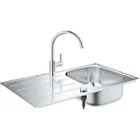 GROHE Bau Pack évier inox 1 bac + mitigeur cuisine
