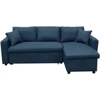 Happy Garden Canapé d'angle convertible CLARK 3 places bleu
