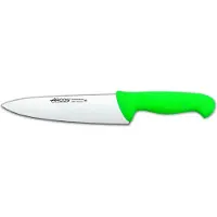 Arcos Couteau de chef couleur - Prof 292121 acier inoxydable nitrum et mangue ergonomique lame en polypropylène vert et 20 cm de lame, vitrine