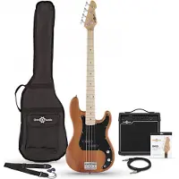 Gear4Music Pack avec Guitare Basse LA Select et Ampli 15 W par Naturel