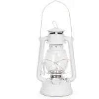Benza Lampe à huile blanche / lampe tempête – 24 cm – Lampe à huile classique – Lampe d'extérieur d'ambiance pour le camping, le jardin et le balcon – 12 x 16 x 24 cm