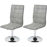 Mendler 2x chaise de salle à manger MENDLER HWC-C41, fauteuil, tissu vintage gris béton