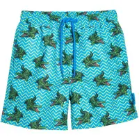 Playshoes Shorts de bain aqua / jaune / vert foncé / rouge clair
