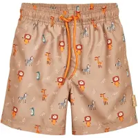 Playshoes Shorts de bain cappuccino / orange / noir / blanc