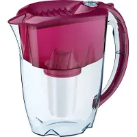 AQUAPHOR Filtre à eau de table PRESTIGE - Filtre à carafe rouge cerise avec cartouche filtrante A5 pour jusqu'à 350 litres d'eau fraîchement filtrée