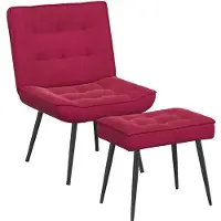 vidaXL Fauteuil relax avec pouf vin rouge velours