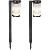 Lumisky Lot de 2 balises solaires à planter LED blanc chaud 2x BEAMLIT H58cm