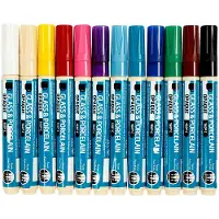 Creativ Company Marqueurs pour verre et porcelaine, couleur opaque, 12pcs.