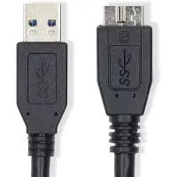 Nedis Câble USB | USB 3.2 Gen 1 | USB-A Mâle | USB Micro-B mâle | 5 Gbps | Plaqué nickel | 2.00 m | Rond | PVC | Bleu | Label