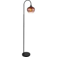 Globo Lampadaire noir Maxy avec verre rouge simple