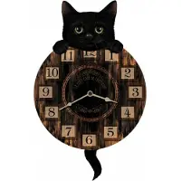 Nemesis Now Chat noir avec horloge murale comme accessoire magique pour la maison