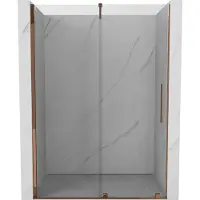 Mexen Velar porte de douche coulissante 130 cm, transparent, or rose - 871-130-000-01-60