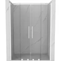 Mexen Velar Duo porte de douche coulissante 140 cm, transparent, blanc - 871-140-000-02-20