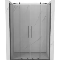 Mexen Velar Duo porte de douche coulissante 150 cm, transparent, gris foncé brossé - 871-150-000-02-66