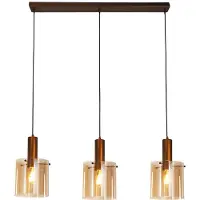 Searchlight Suspension marron Sweden 3 feux droits