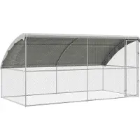vidaXL Cage à poules, 2 pièces, argent, 400 x 200 x 200 cm, acier galvanisé