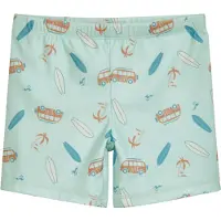 Playshoes Shorts de bain azur / marron / menthe / blanc cassé