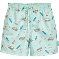 Playshoes Shorts de bain 'Surf-Bus' marron / menthe / blanc