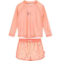 Playshoes Protection UV 'Surf Palme' crème / bleu foncé / rose / rose ancienne