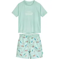 Playshoes Protection UV 'Surf-Bus' écru / bleu cyan / menthe / rouge rouille