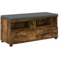 vidaXL Banc d'entrée avec coussin Chêne fumé 100 x 38 x 46 cm