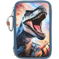 Dino World Trousse à crayons 3 compartiments