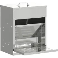 vidaXL Distributeur de nourriture pour poulets, argenté, 33 x 42 x 40 cm, 10 kg, acier galvanisé