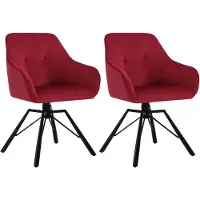 Happyment Lot de 2 chaises de salle à manger pivotantes - Chaises confortables rembourrées avec accoudoirs & dossier - Pour la cuisine, le salon & le restaurant
