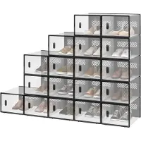 OEM Boîtes à chaussures - Boîtes à chaussures anti-poussière - 18 pièces - Noir