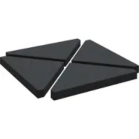 vidaXL Poids pour parasol 4 pièces Noir Granit Triangulaire 14 kg