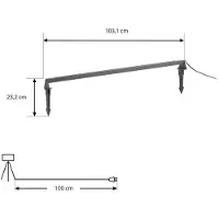 LINDBY Luminaires d'extérieur , Zavio, Noir, Terrasse, Aluminium, Moderne