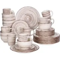 Happyment Service de table - 32 pièces - Pour 8 personnes - Céramique - Assiettes colorées