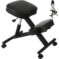Happyment Tabouret ergonomique Deluxe - chaise d'atelier - chaise à genoux - chaise de bureau ergonomique - siège en cuirPolyuréthane- jusqu'à 120 kg