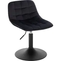 Happyment Chaise de bar Witta Industrial Noir - Tabouret de bar avec dossier - Réglable en hauteur - Assise en velours - 1 pièce- Chaise de cuisine & de comptoir