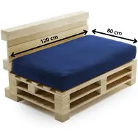 Bananair Coussin Palette Déhoussable Imperméable Assise 120 x 80 cm Bleu
