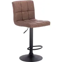 Happyment Chaise de bar Nora - Dossier haut - Tabouret de bar ergonomique - Hauteur d'assise 60-82?cm - Marron - 1 set - Cuisine & Bar