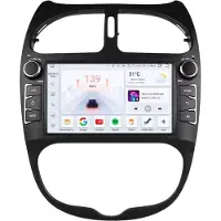Happiq Autoradio avec Bluetooth, CarPlay, compatible avec Apple et Android, chaîne stéréo, navigation, système de navigation pour Peugeot 206 / 206CC / 206SW (2000-2008)