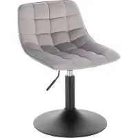Happyment Tabouret de bar Dio Industrial - Gris clair - Tabouret de bar avec dossier - Chaise de cuisine - Réglable en hauteur - Velours